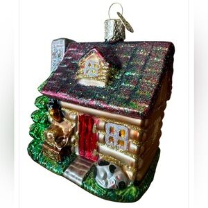 Glass Cabin Christmas ornament
